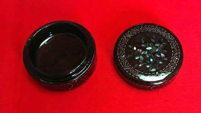螺鈿香合 朴斉作 共箱 茶道具【ブランド公式通販】 茶道具 螺鈿 香合